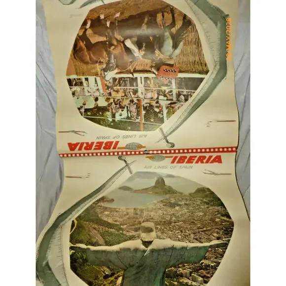 1964 Iberia Airlines Calendar Travel Poster Pages – Lot of 6 Vintage Spain Airli